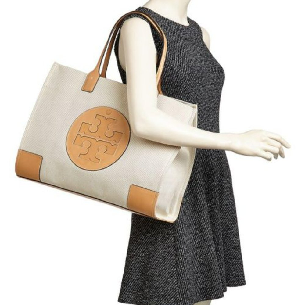 Tory Burch Ella Canvas Tote in Natural